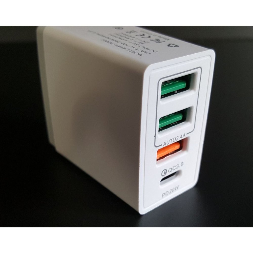 Fast PD Wall Charger 4 Ports for iPhone, Samsung, Type C fast charging